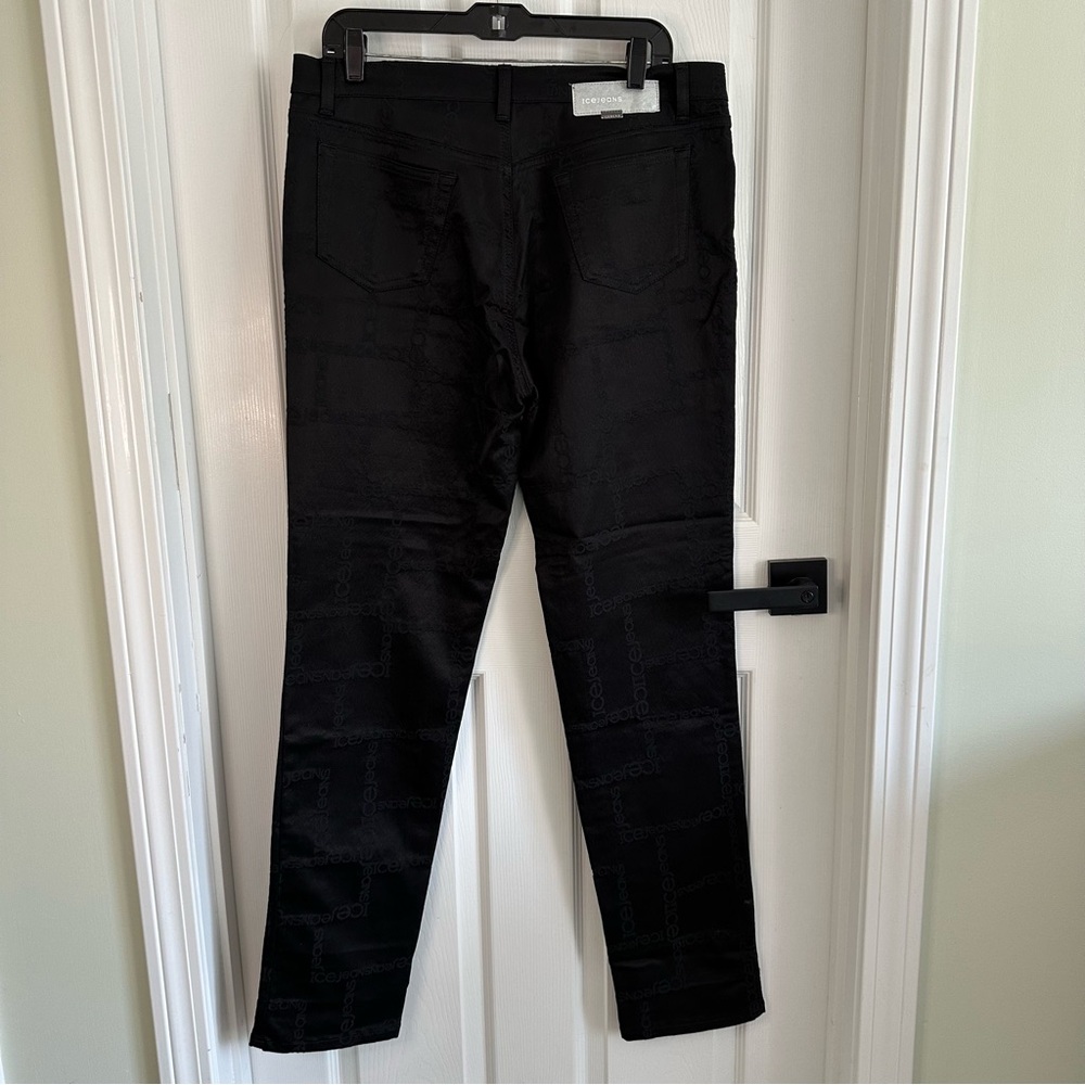 Iceberg Black Patterned Pants. Made in Italy. Free gift with this purchase - Picture 4 of 8
